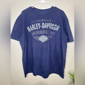 Harley-Davidson Men's Navy Tee with Las Vegas Print